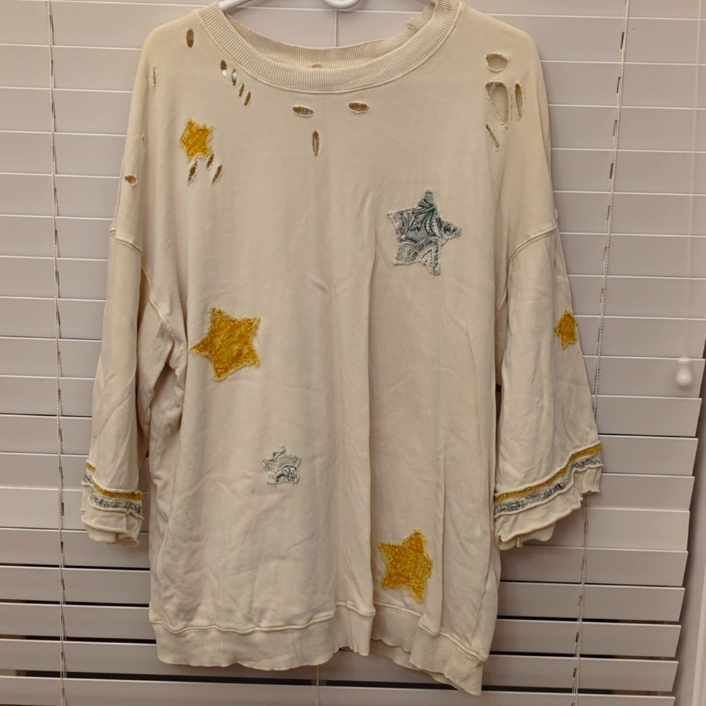 Easel 3/4 length cream/stared top